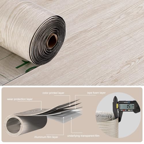 Peel and Stick Vinyl Floor Tile Roll Wood Plank Sticker O8752