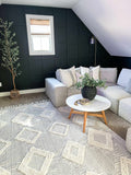 Grey Beige Cream Polyester Area Rug 5'3" x 7'3" T53271