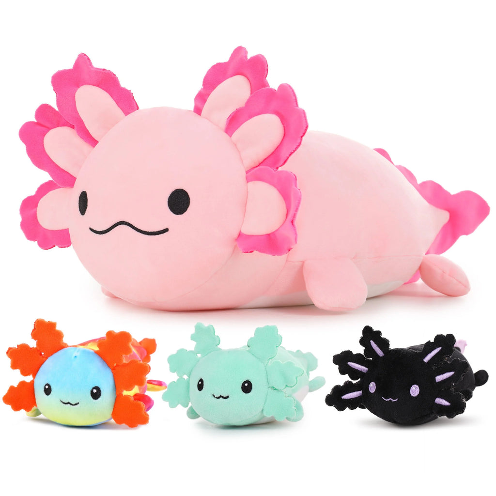23.5" Giant Axolotl Stuffed Animals with 3 Babies Inside V117446