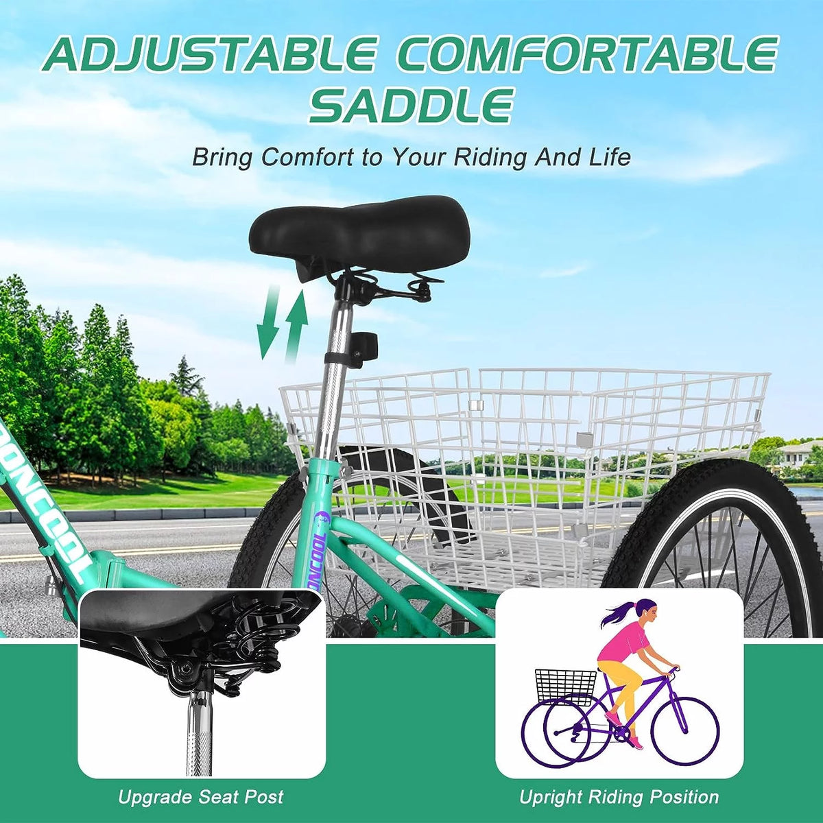 7 Speed Folding Adult Tricycle with Basket W157