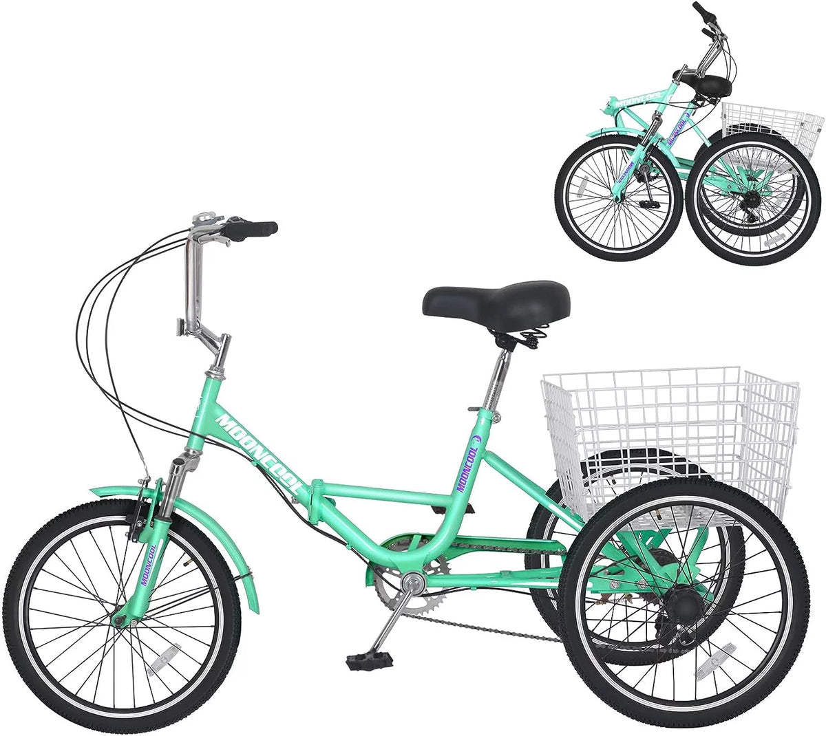 7 Speed Folding Adult Tricycle with Basket W157