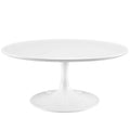 36" Round Wood Coffee Table in White Q32419