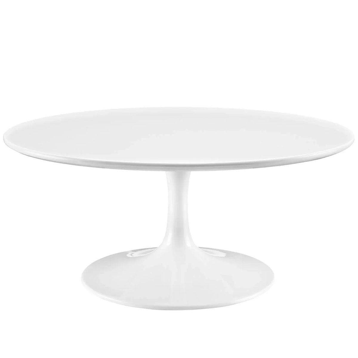 36" Round Wood Coffee Table in White Q32419