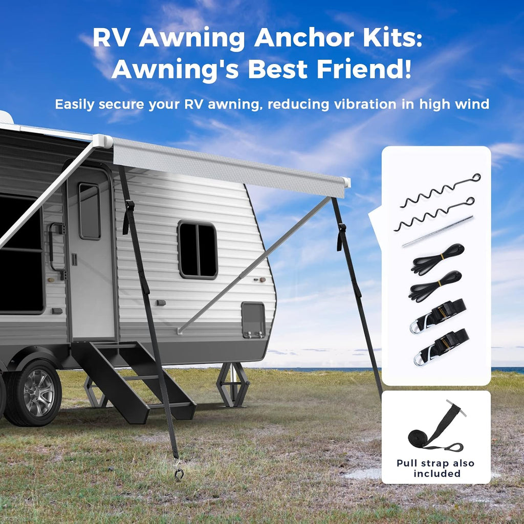 280GSM Solution Dyed Fabric RV Awning Replacement 17' Gray T774