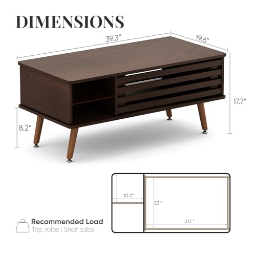Rustic Brown Rattan Coffee Table with Hidden Storage T576