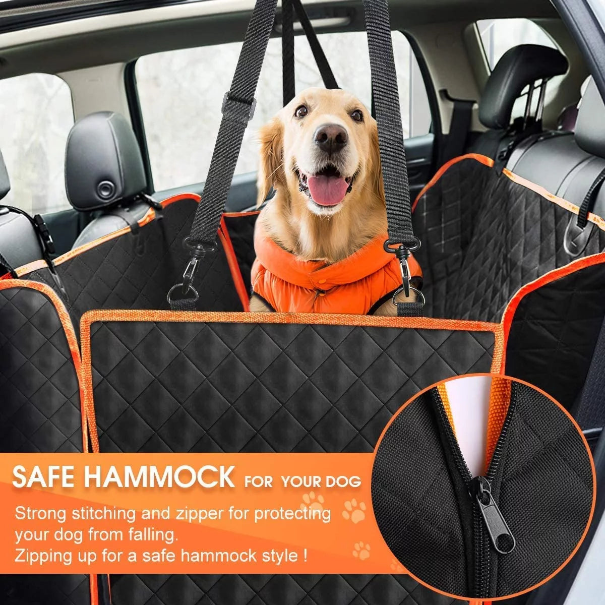 Waterproof Scratchproof Dog Car Seat Cover with Side Flaps L63057