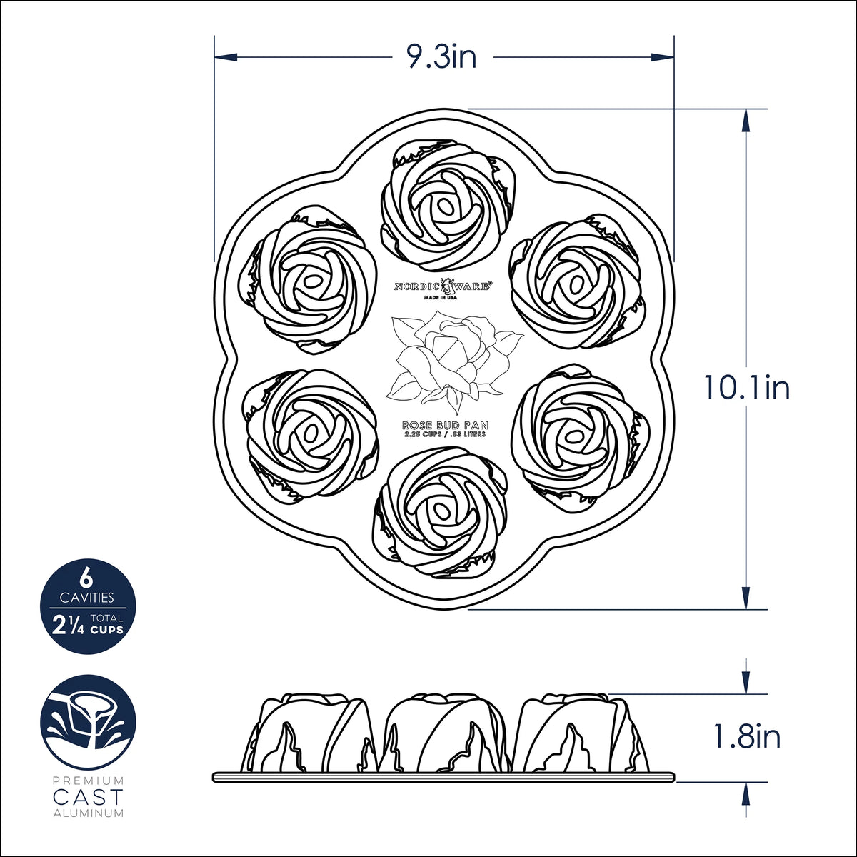 Nonstick Cast Aluminum Cakelet R196