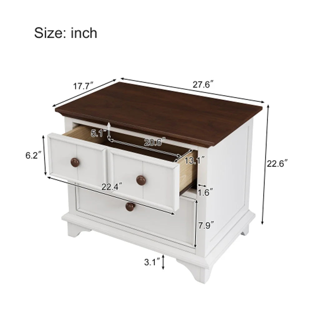 White Walnut 2 Pieces Full Murphy Bed and Nightstand D464456