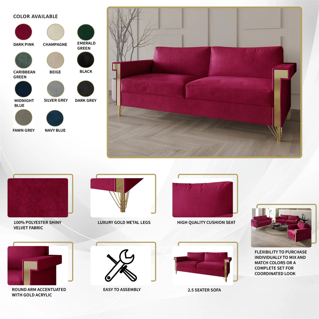 Velvet Upholstered Sofa P86690