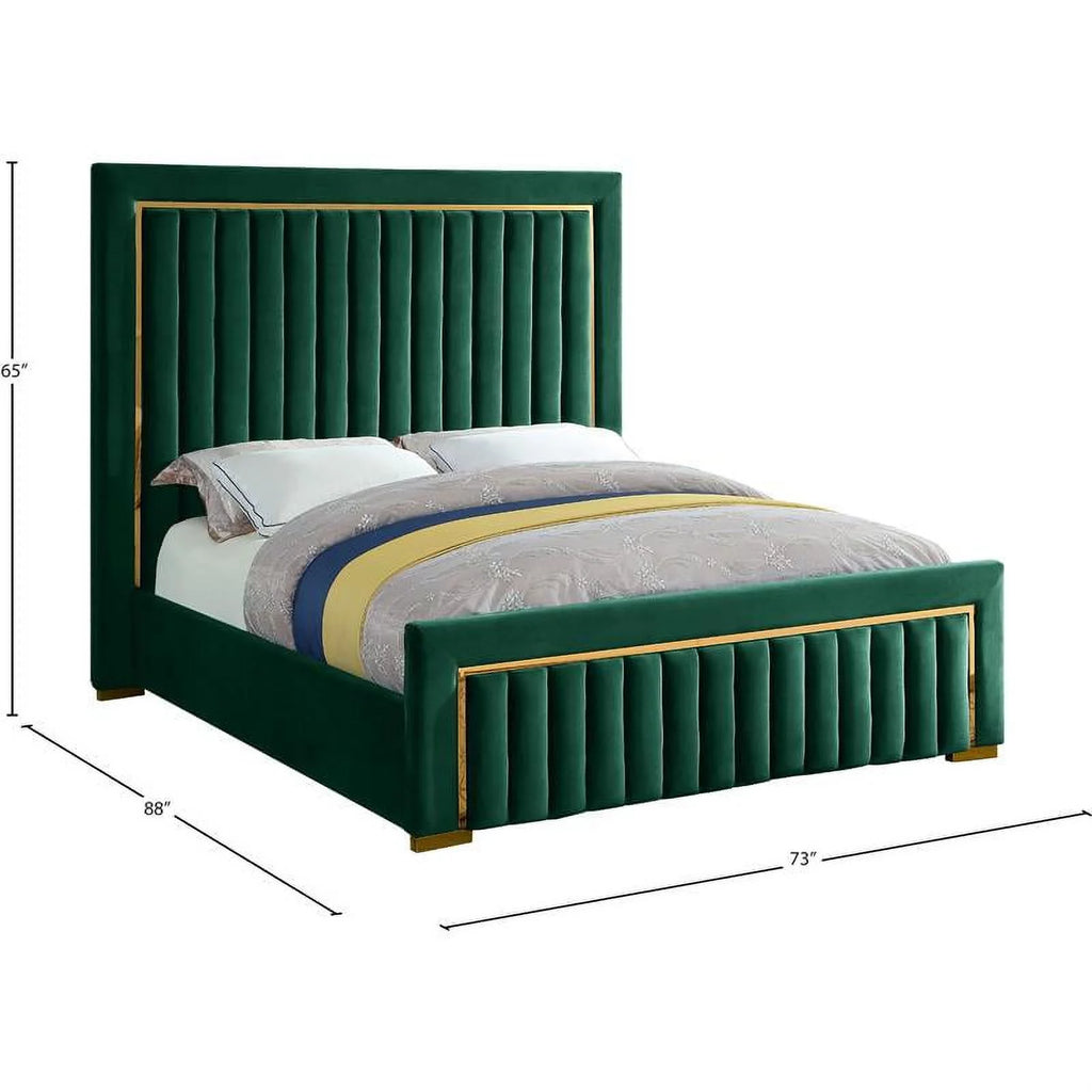 Solid Wood Velvet Queen Bed H569