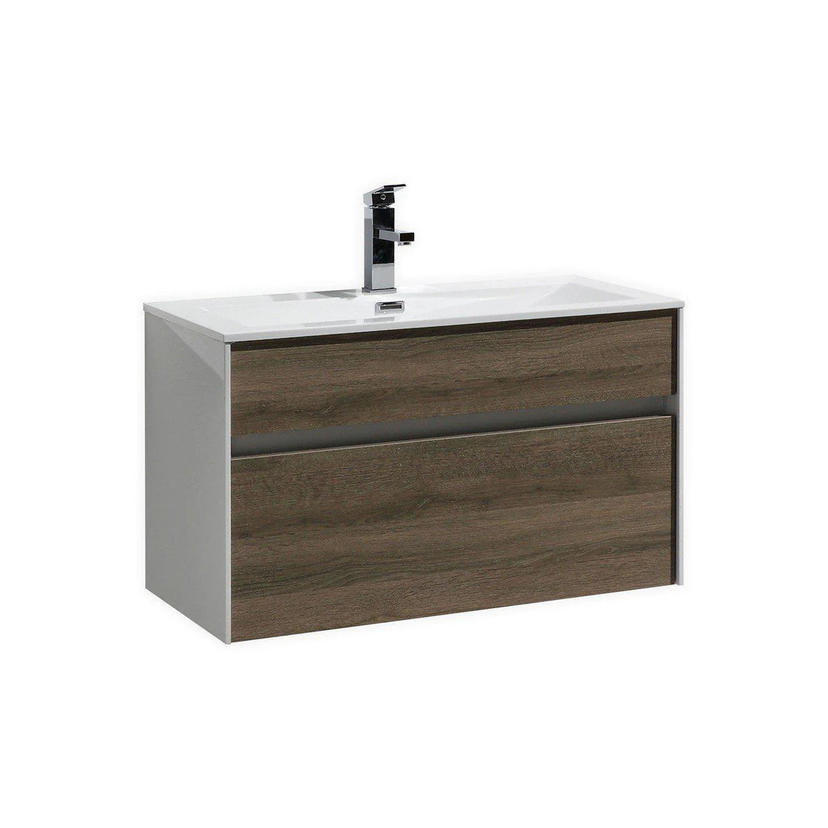 32 in. Havana Oak Wall Mount Bathroom Vanity Y163