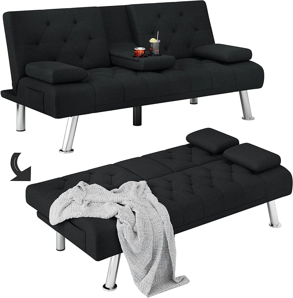 Gray Convertible Futon Sofa Bed N8742