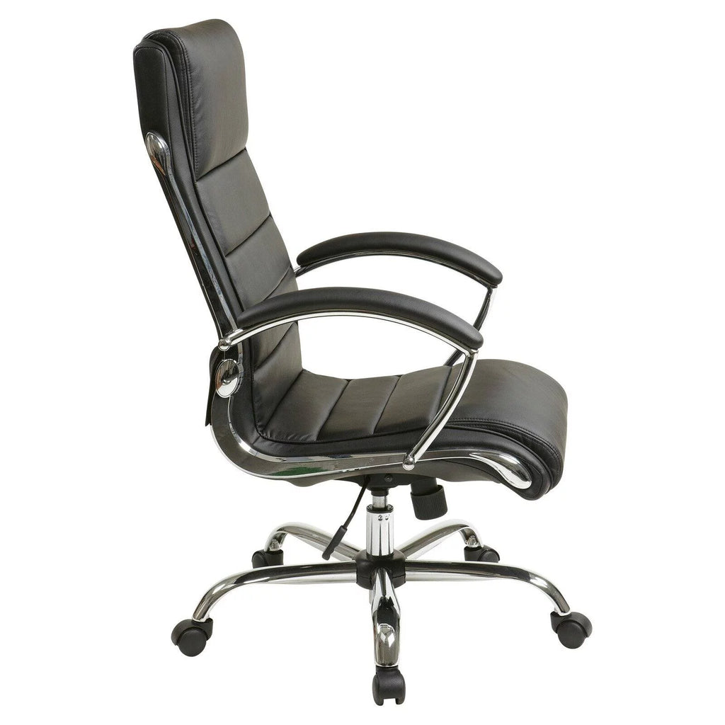 Cream Faux Leather Executive Chair E284975