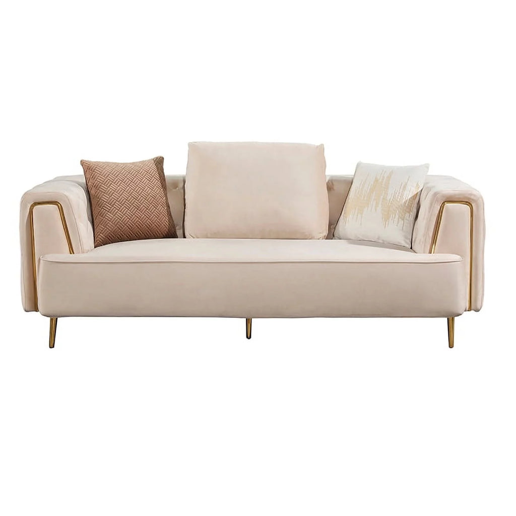 Cream Velvet Sofa E2433
