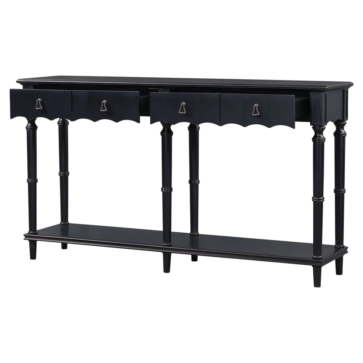 Country Console Table with 4 Storage Drawers and 1 Shelf T945