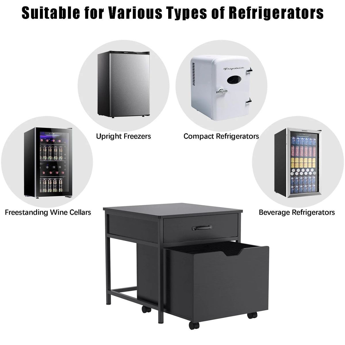 Mini Fridge Stand with Storage L203159