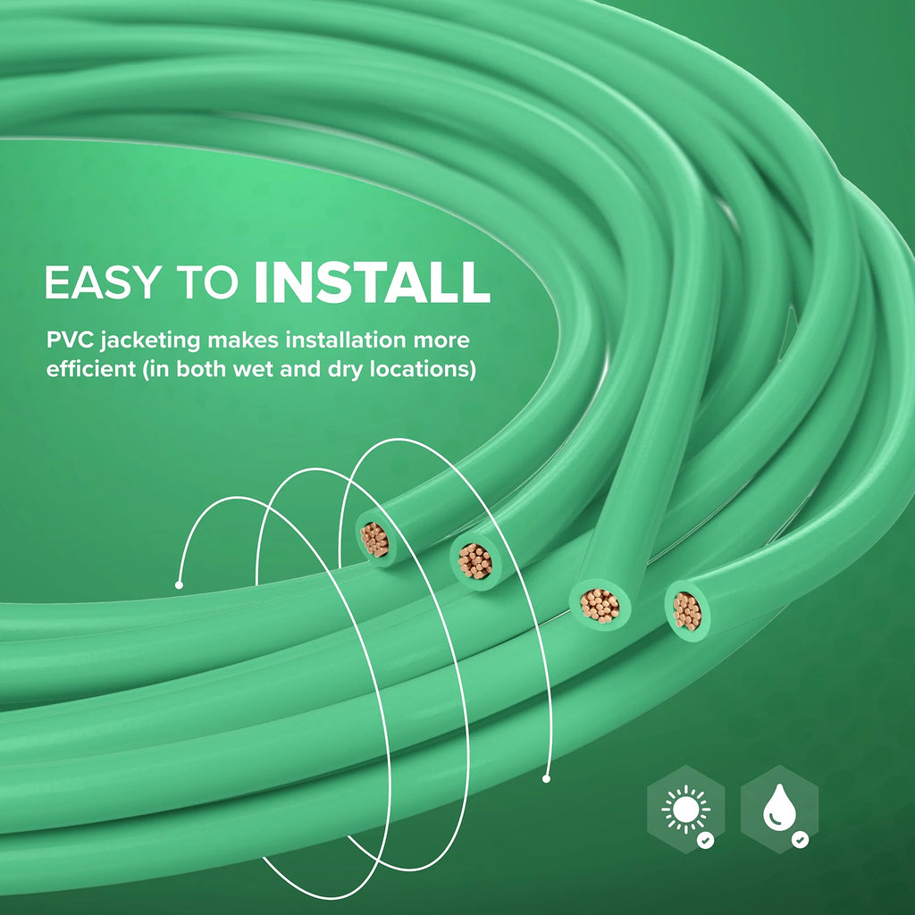 50 Feet 14 AWG Insulated Stranded Copper THHN THWN Wire Green B86415