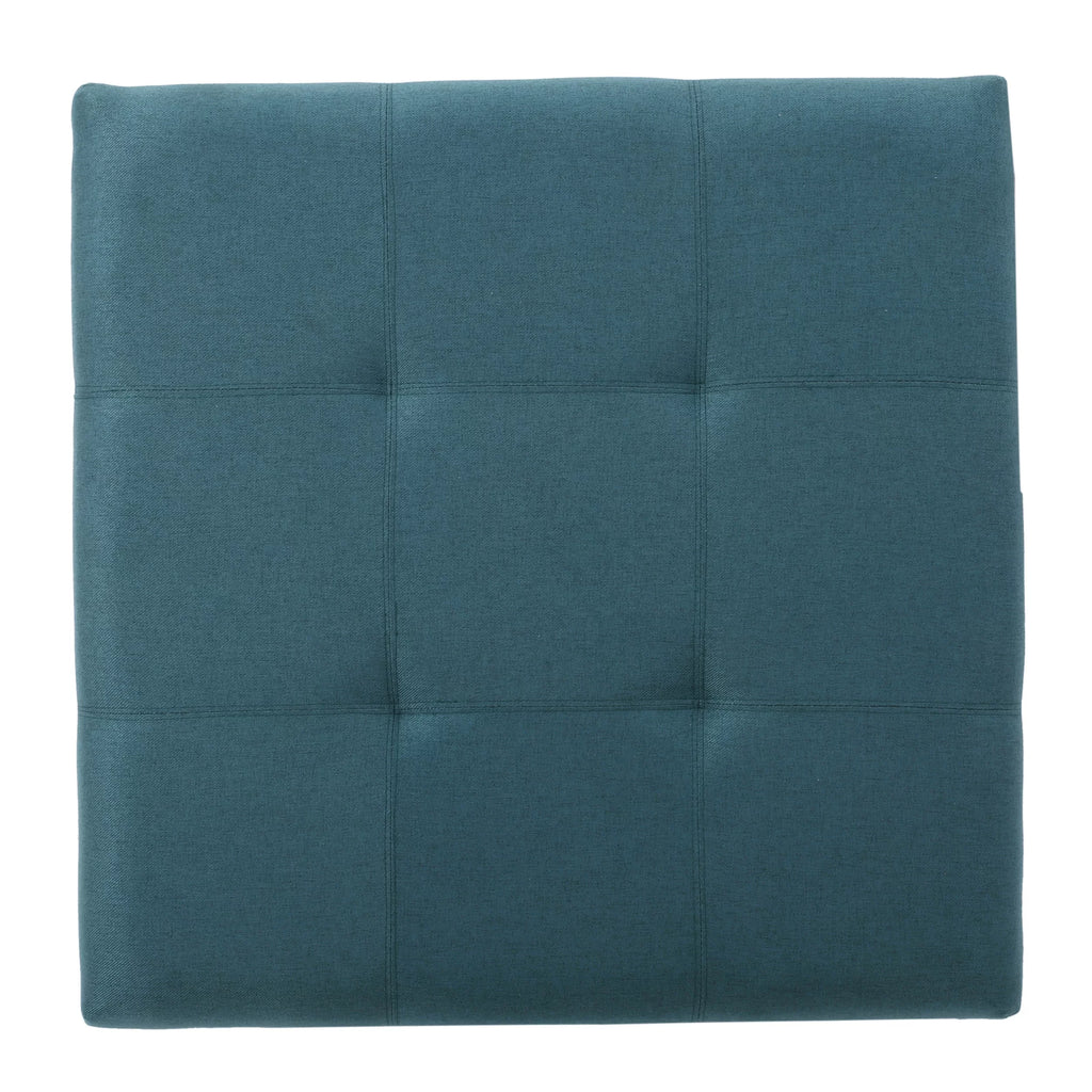 Dark Teal Fabric Storage Ottoman E2628
