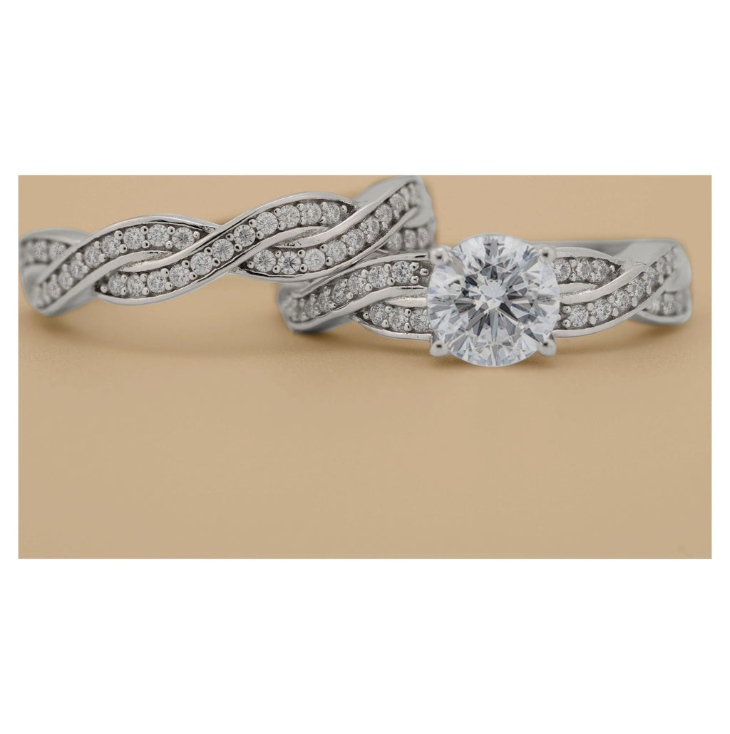 1.25 Carat Round Cut Moissanite Wedding Set Y61120
