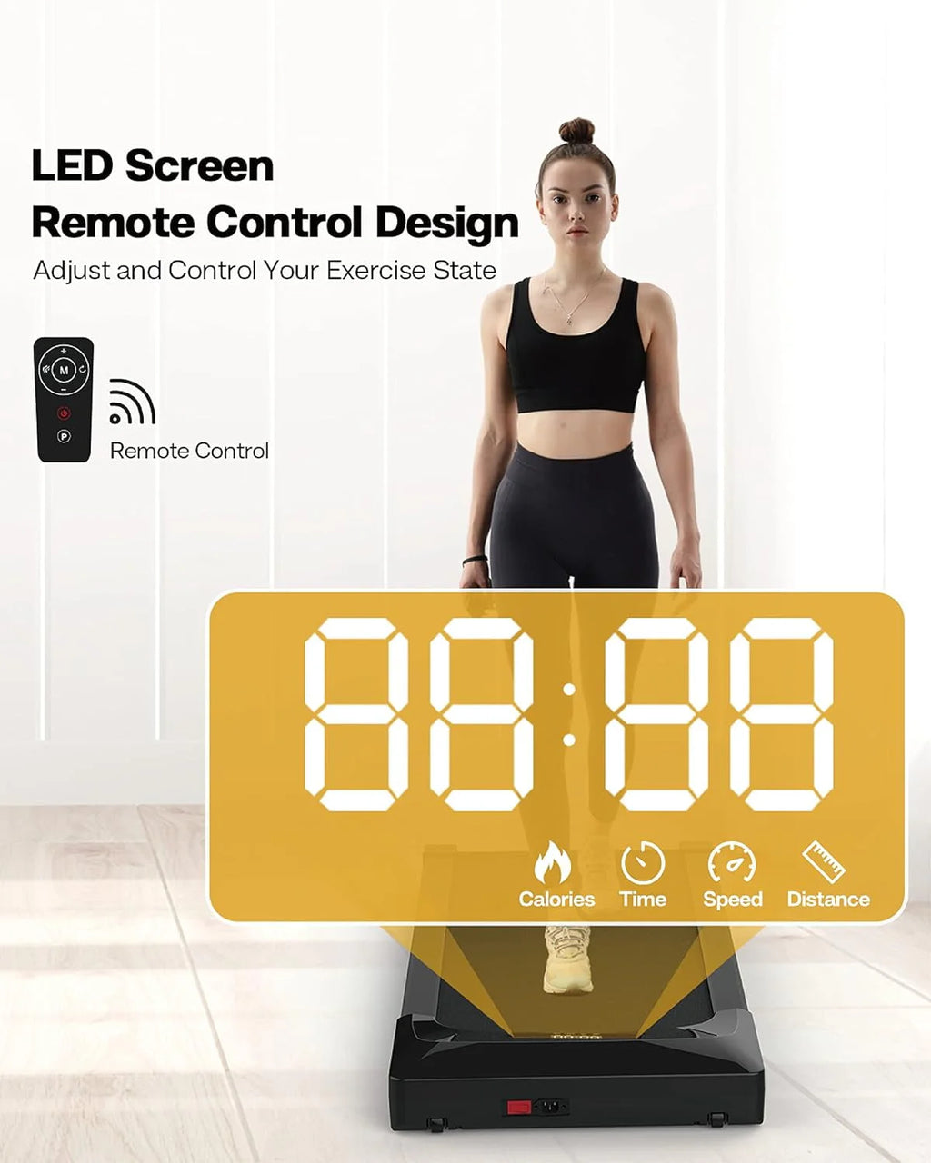 2 in 1 Foldable Under Desk Treadmill with Remote Control K7817