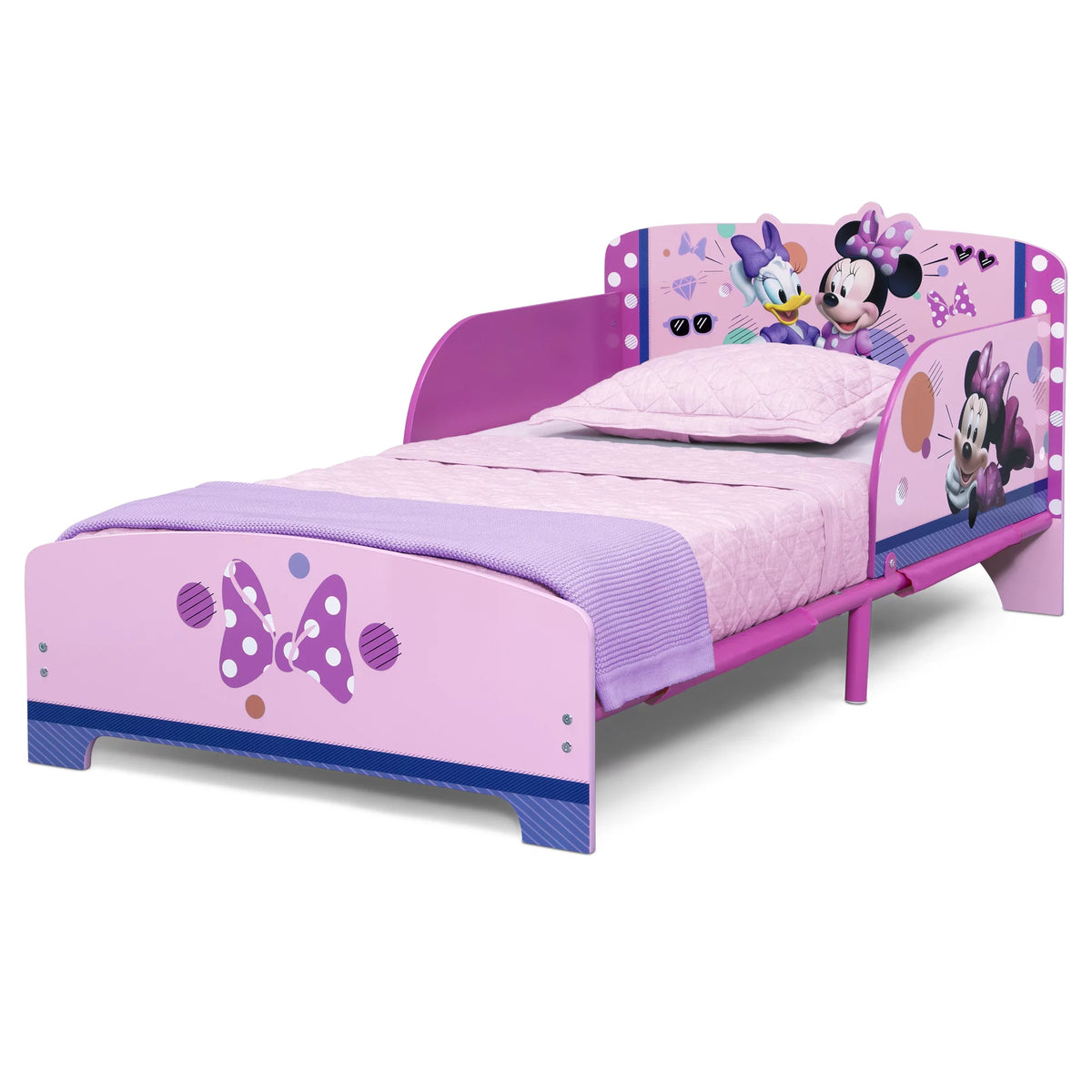 Pink Wood & Metal Toddler Bed T8544