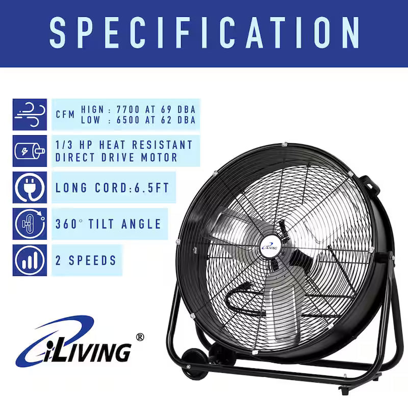24 in. 2-Speed Drum Fan with Speed Control Z10537