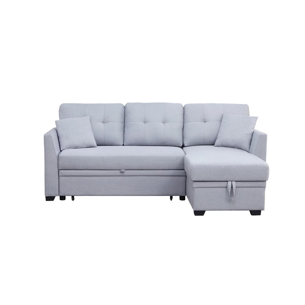 3-Seat Fabric Sleeper Sectional Sofa with Storage E94526