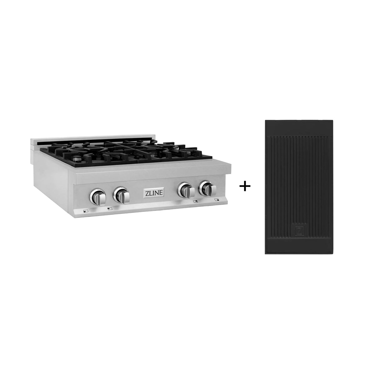30" Stainless Steel Gas Stovetop with 4 Gas Burners and Griddle Y957835
