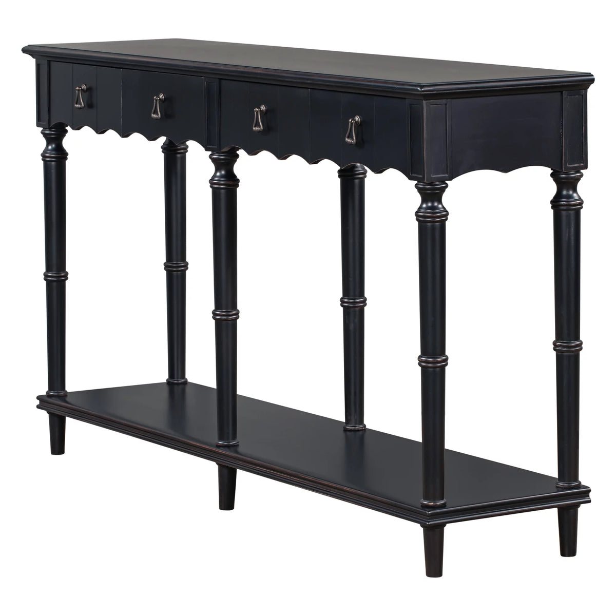 Country Console Table with 4 Storage Drawers and 1 Shelf T945