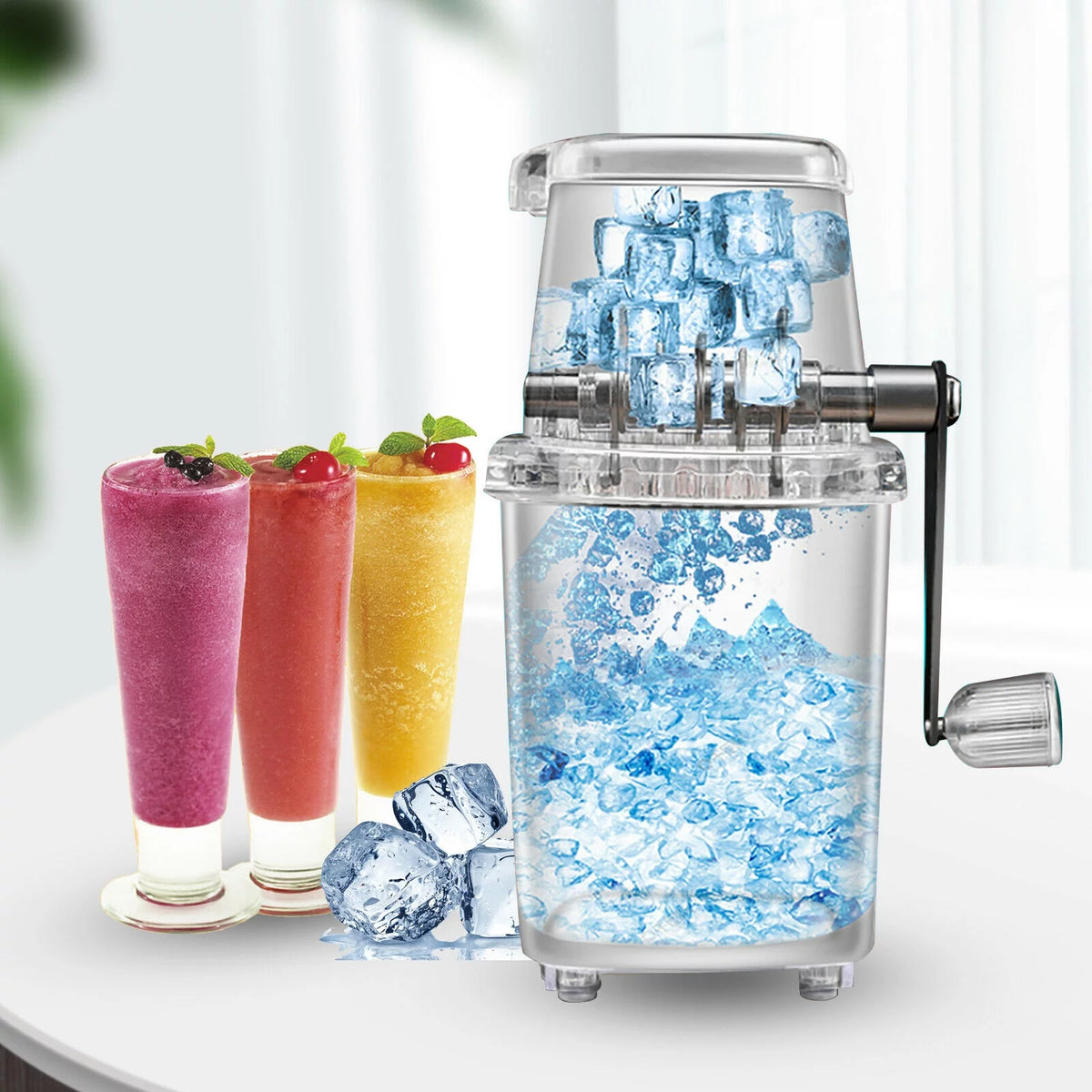 Manual Ice Crusher Shaver with 4 Rubber Ant-skid Knobs K485776