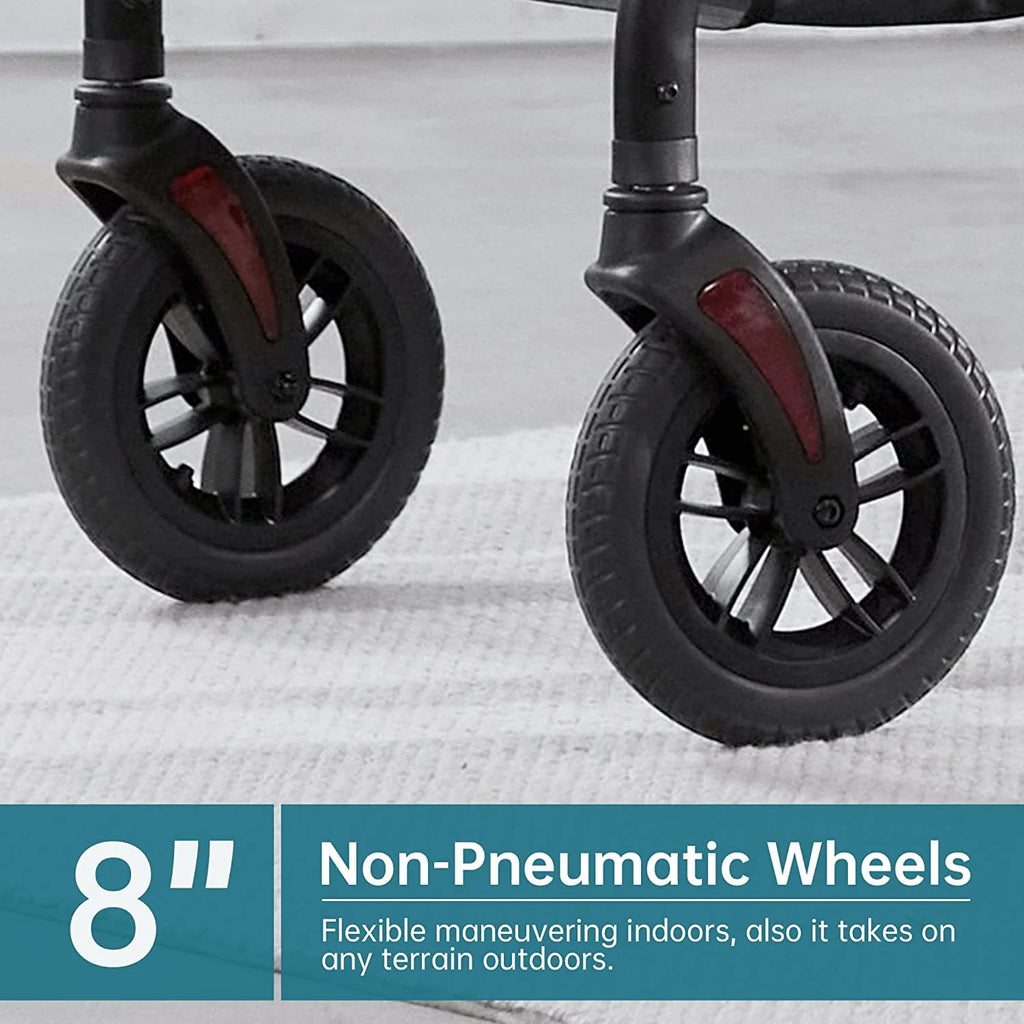 All-Terrain Rollator Walker with 8” Wheels, Height Adjustable, Padded Seat Backrest Cup Holder, Orange G548