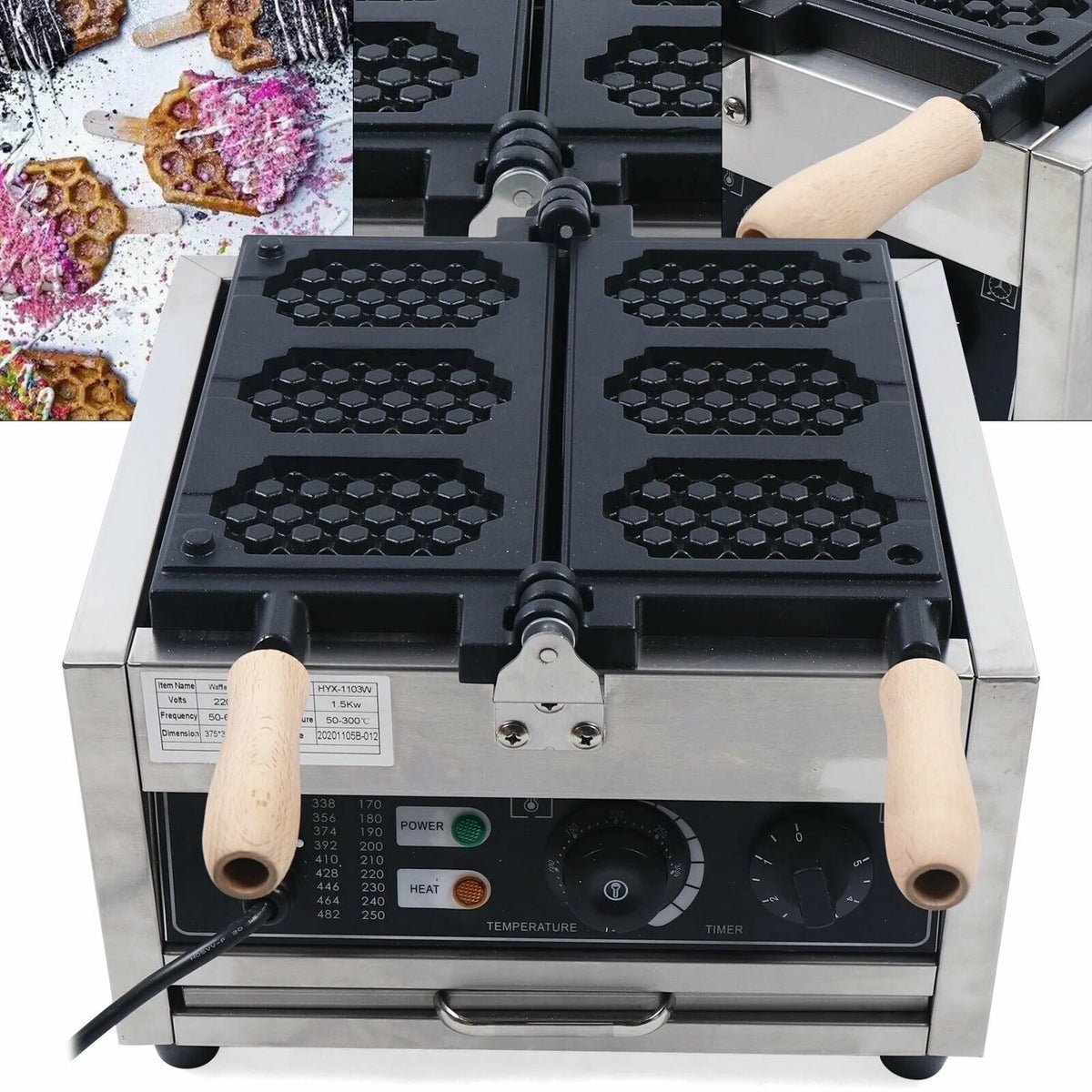 Nonstick Electric Waffle Maker 1500W N490622
