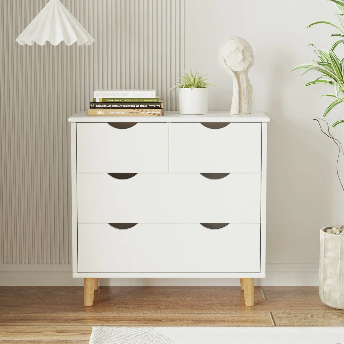 White 6 Drawer Wood Dresser L569119