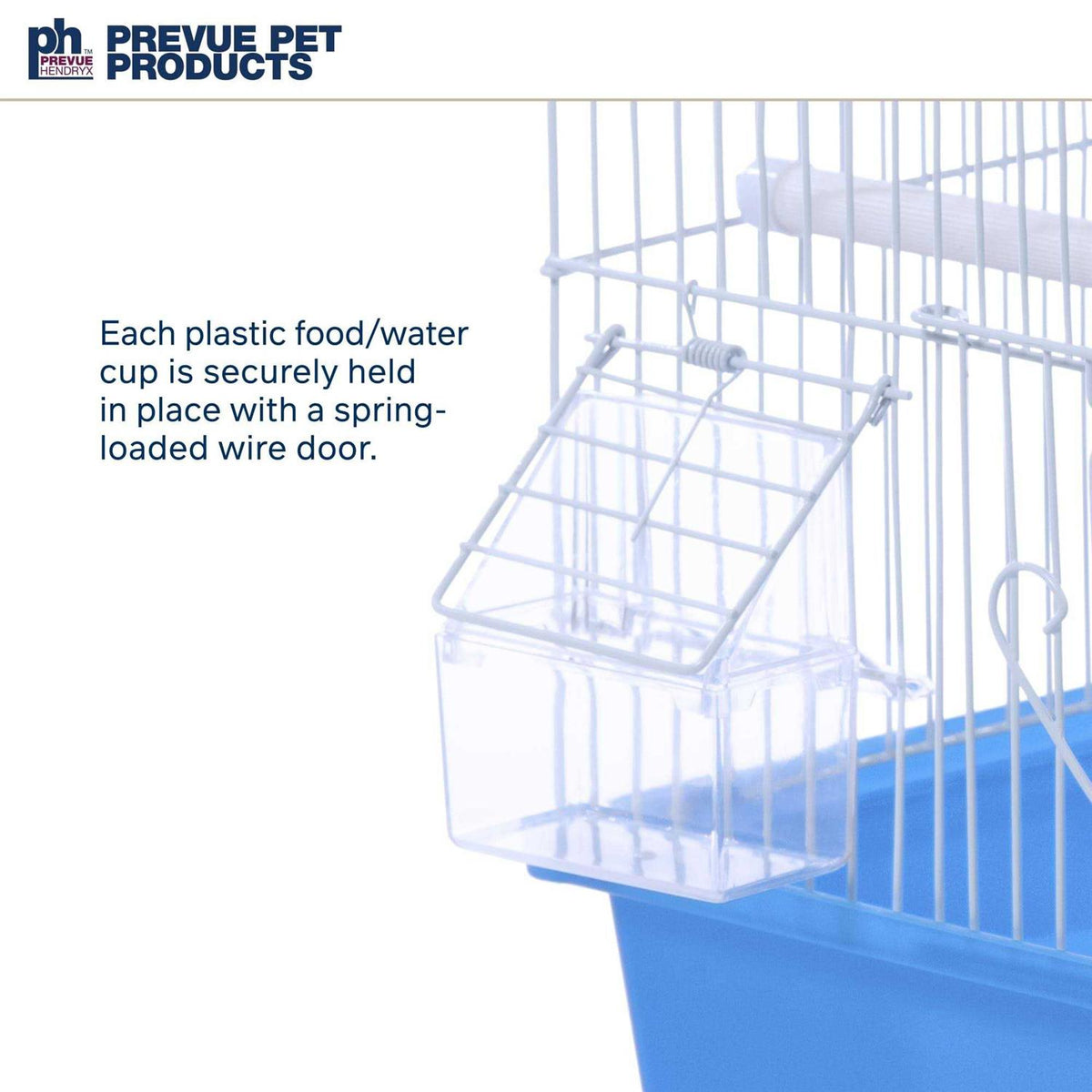 Flat Top Bird Cage Blue and White C68087