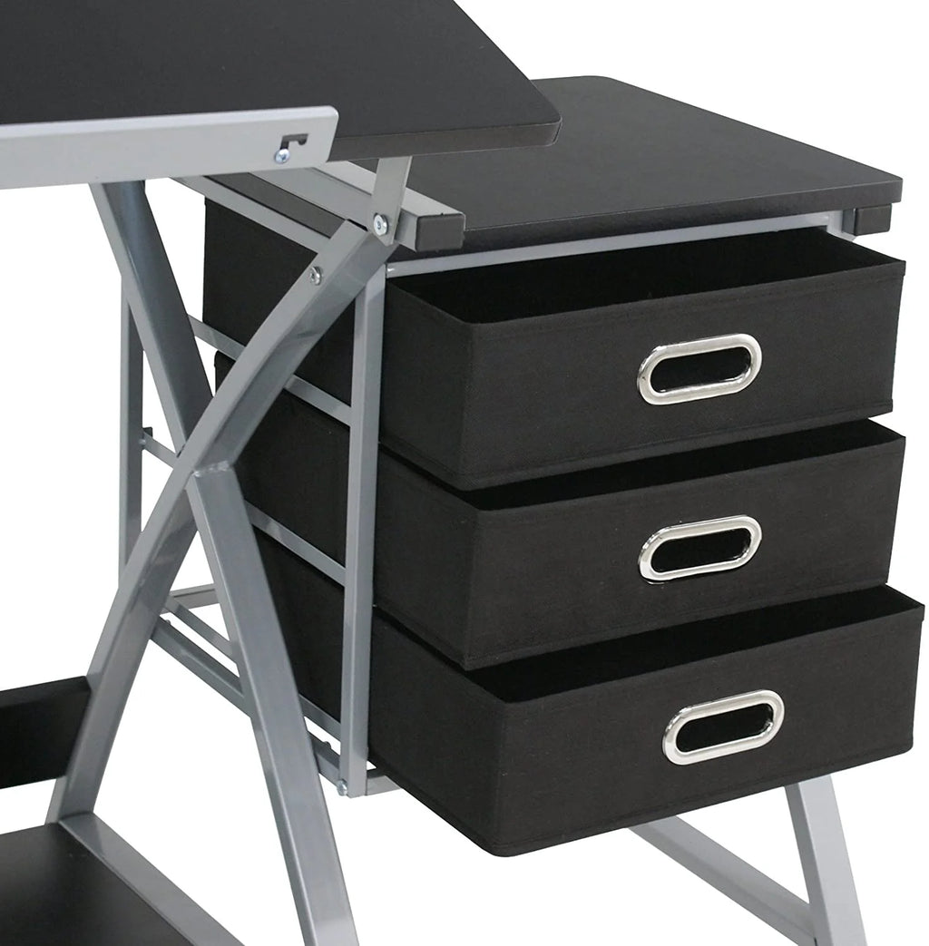 Height Adjustable Art Desk with 3 Storage Drawers W770