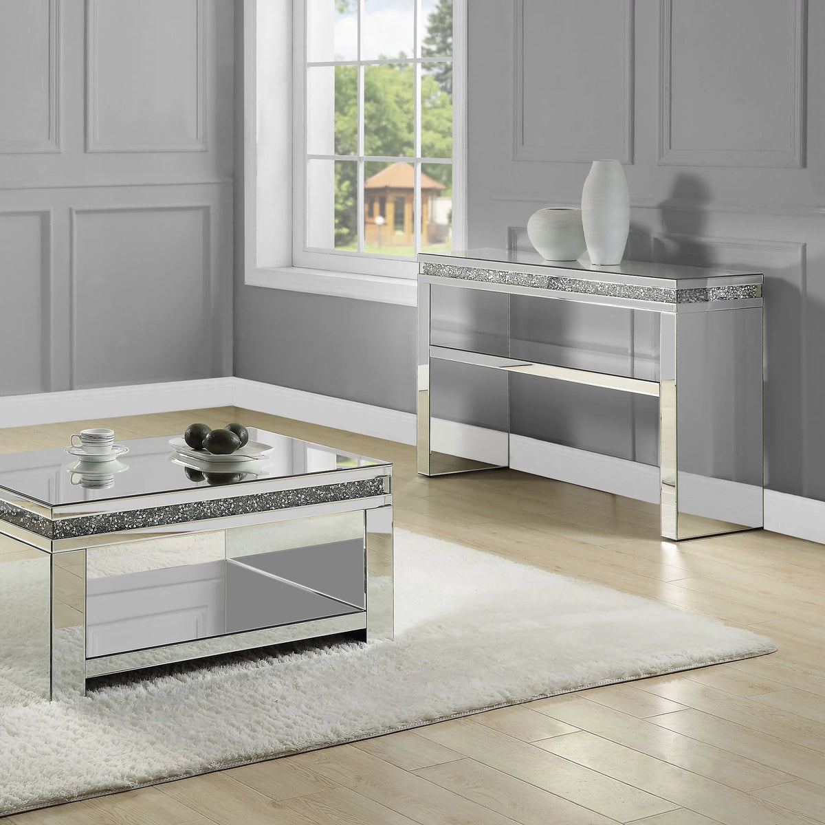 Mirrored Rectangular Sofa Table A8808