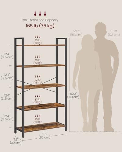 5-Tier Steel Frame Bookshelf G28802