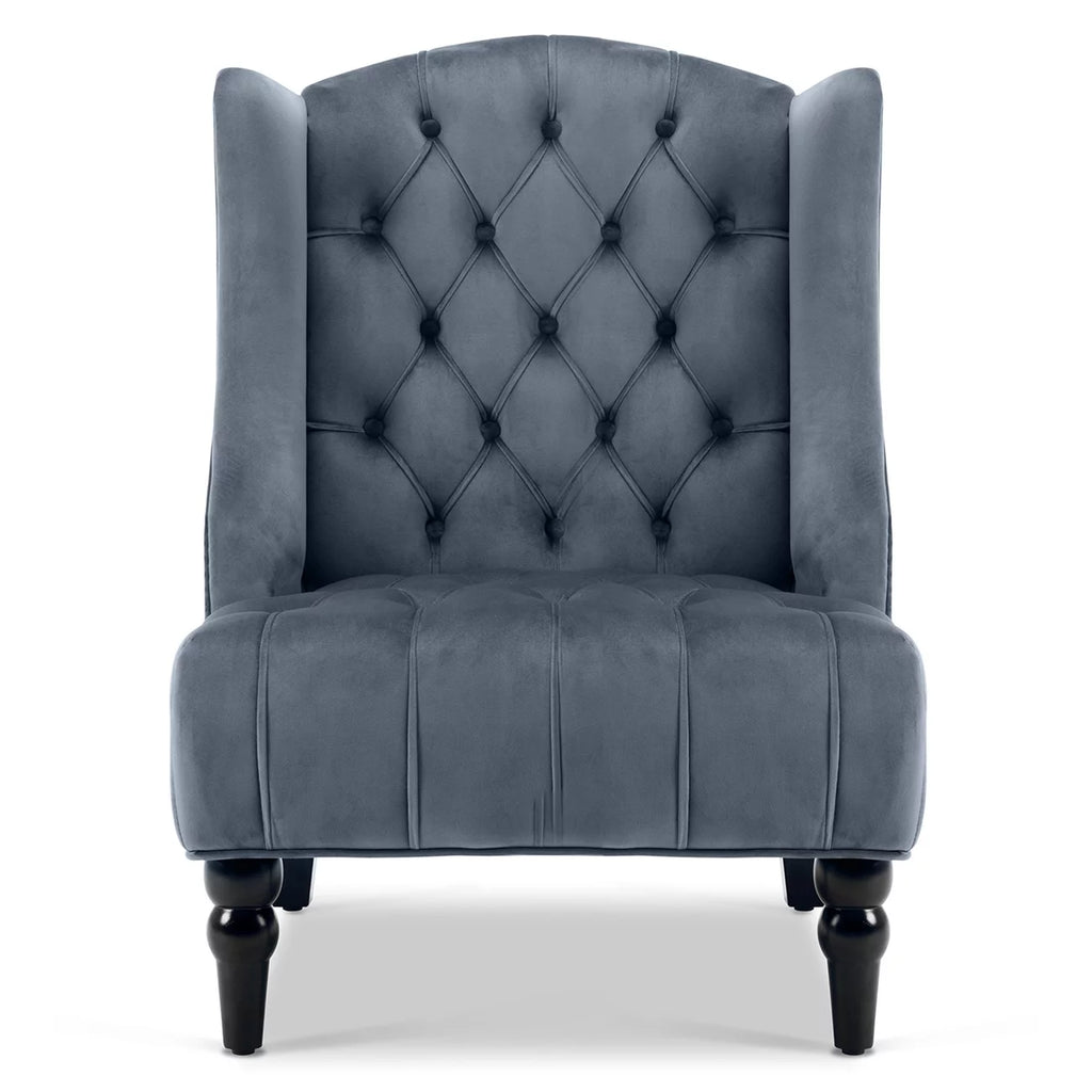 Gray Velvet Wingback Accent Chair T1922