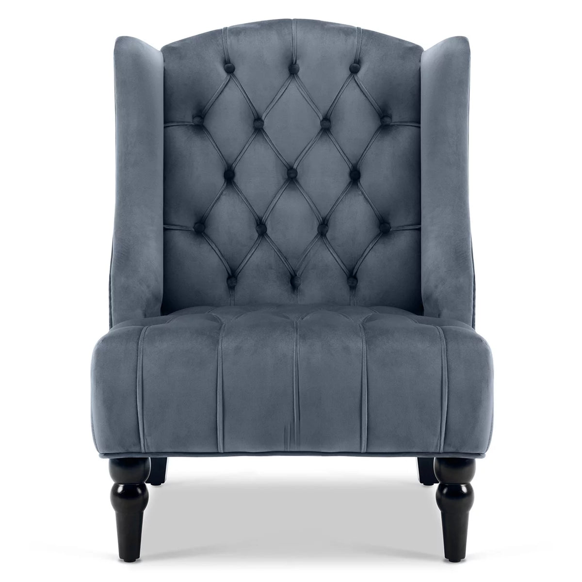 Gray Velvet Wingback Accent Chair T1922