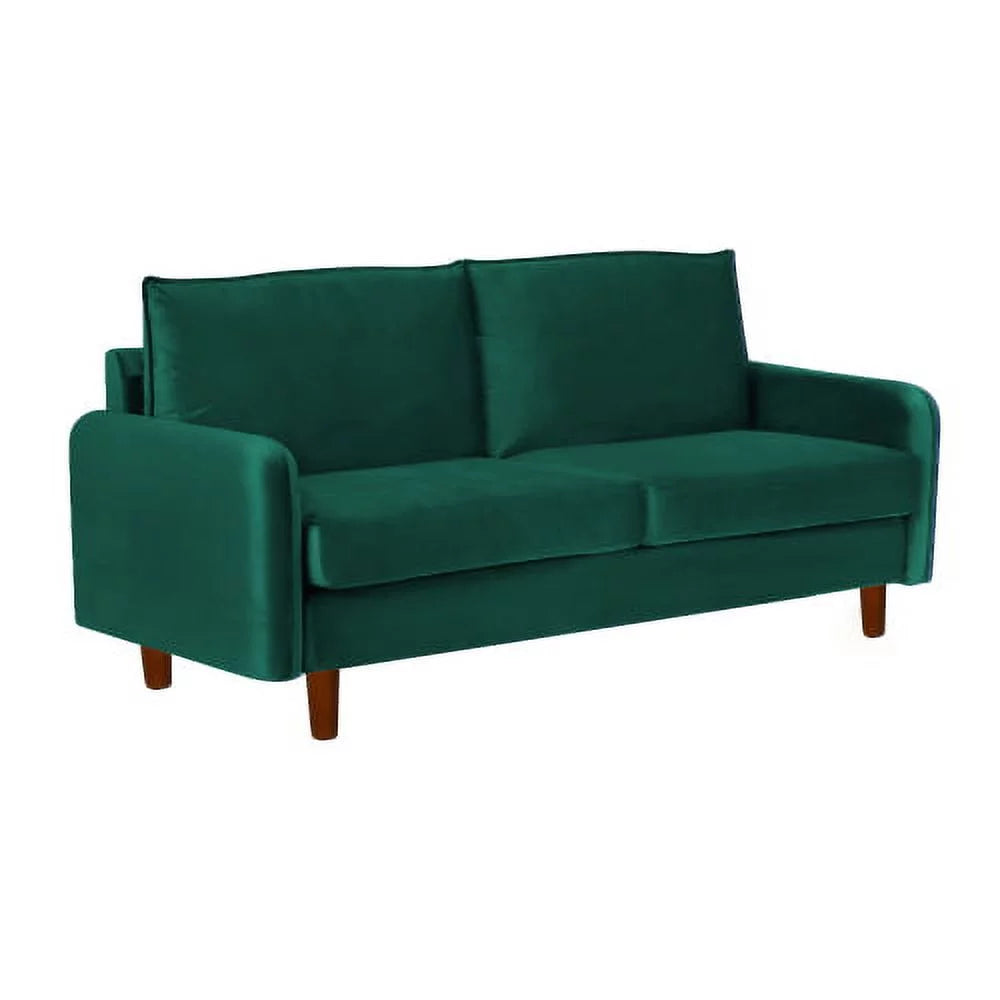 Green Velvet Loveseat with Wood Legs Z305362