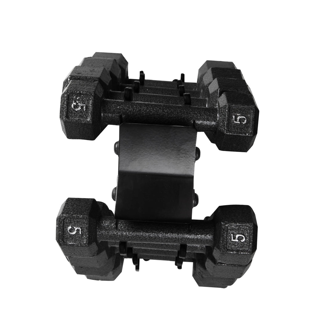 100 lb Cast Iron Hex Dumbbell Weight Set with Rack J509393