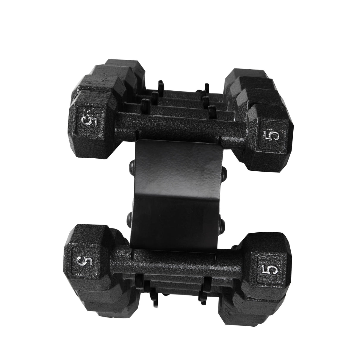 100 lb Cast Iron Hex Dumbbell Weight Set with Rack J509393