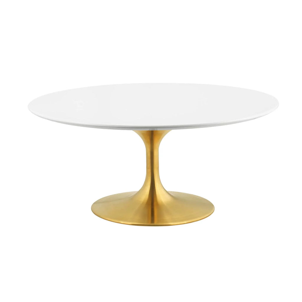 Gold White Metal Steel Coffee Table M207185