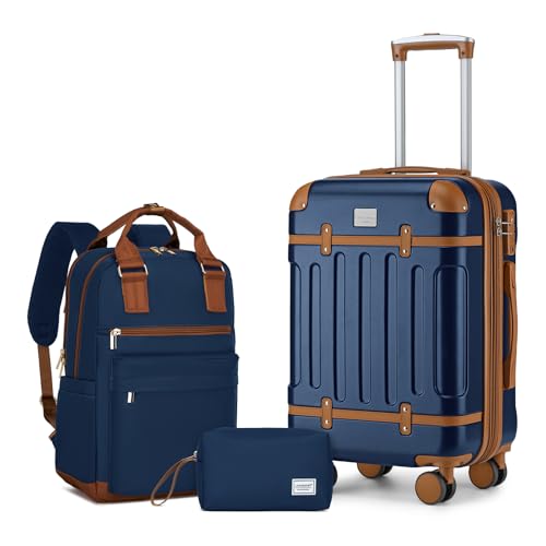 Expandable Hardshell 3 Piece Luggage Set with Spinner Wheels TSA Lock X21287