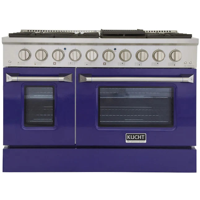 48 Pro-Style Natural Gas Dual Fuel Range with 4 Burners in Blue O625