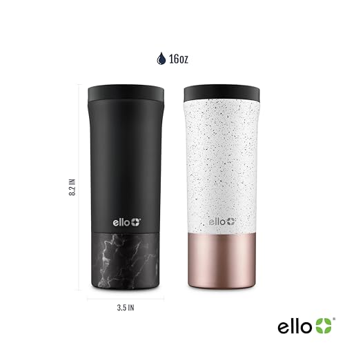 16oz Vacuum Insulated Stainless Steel Travel Mug, Black C3773