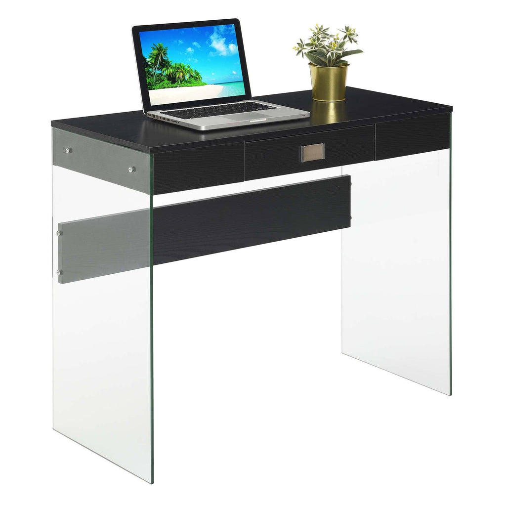 36 in. Glass Desk Gray Marble J9644