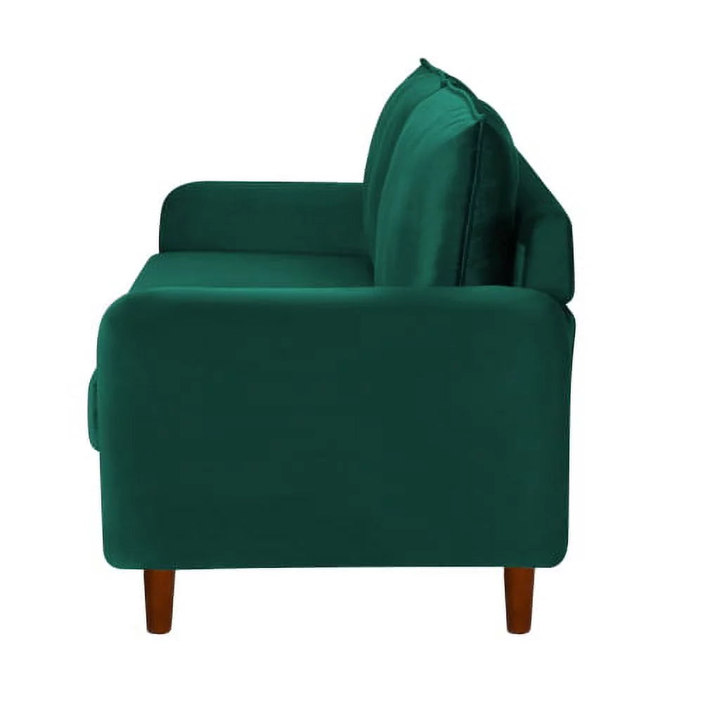 Green Velvet Loveseat with Wood Legs Z305362