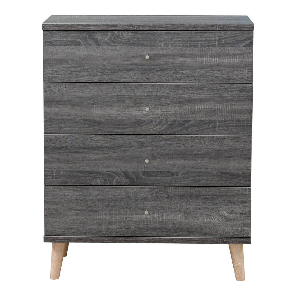 4 Drawer Distressed Gray Wood Chest Q669