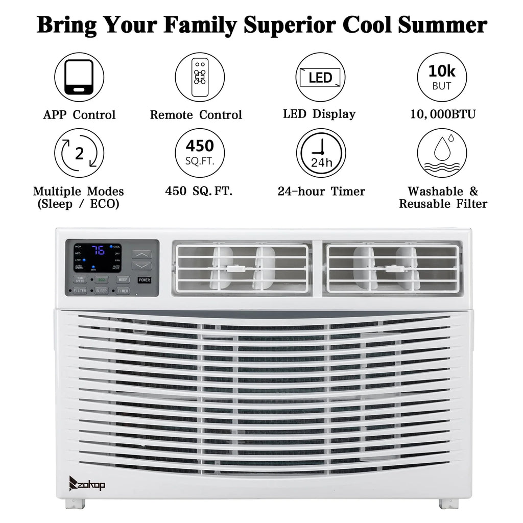12000BTU 110V Window Air Conditioner with WIFI and Remote, White Y506